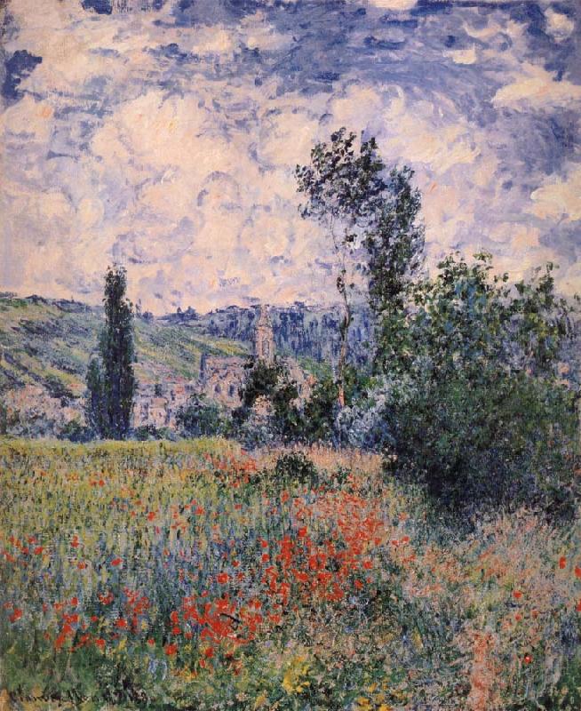 Claude Monet Poppy Field Near Vetheuil China oil painting art